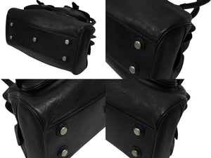 極美品 CHRISTIAN DIOR クリスチャンディオール ハンドバッグ 12-BO-0037 イタリア製 レザー ブラック シルバー金具 中古 4b007197