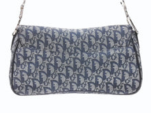 Load image into Gallery viewer, 極美品 CHRISTIAN DIOR クリスチャンディオール トロッターライン サドルバッグ ワンショルダーバッグ ネイビー シルバー金具 中古 4b007198
