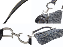 Load image into Gallery viewer, 極美品 CHRISTIAN DIOR クリスチャンディオール トロッターライン サドルバッグ ワンショルダーバッグ ネイビー シルバー金具 中古 4b007198
