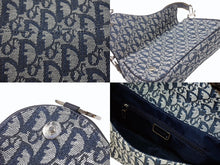 Load image into Gallery viewer, 極美品 CHRISTIAN DIOR クリスチャンディオール トロッターライン サドルバッグ ワンショルダーバッグ ネイビー シルバー金具 中古 4b007198
