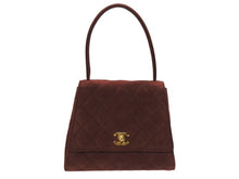 Load image into Gallery viewer, 極美品 CHANEL シャネル トップハンドル ハンドバッグ 3番台 ベルベット ココマーク ブラウン系 ゴールド金具 中古 4b007200