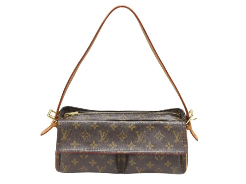 LOUIS VUITTON ルイヴィトン ヴィバ シテMM ワンショルダーバッグ M51164 モノグラム ブラウン レザー PVC 美品 中古 4b007202