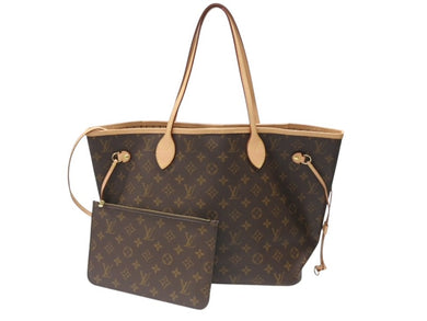 新品同様 LOUIS VUITTON ルイヴィトン ネヴァーフルMM トートバッグ M40156 新型 モノグラム ブラウン ゴールド金具 中古 4b007203
