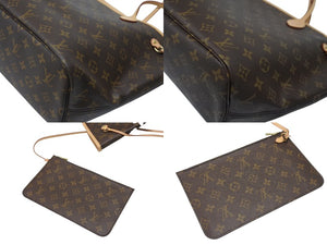新品同様 LOUIS VUITTON ルイヴィトン ネヴァーフルMM トートバッグ M40156 新型 モノグラム ブラウン ゴールド金具 中古 4b007203