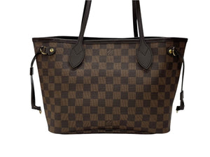 極美品 LOUIS VUITTON ルイヴィトン ネヴァーフルPM 新型 トートバッグ N41359 ダミエ エベヌ キャンバス レザー 中古 4b007204