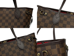 極美品 LOUIS VUITTON ルイヴィトン ネヴァーフルPM 新型 トートバッグ N41359 ダミエ エベヌ キャンバス レザー 中古 4b007204