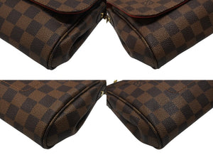 新品同様 LOUIS VUITTON ルイヴィトン ショルダーバッグ フェイボリットMM ダミエ N41129 ブラウン ゴールド金具 中古 4b007205