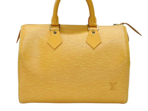 LOUIS VUITTON ルイヴィトン スピーディ25 ハンドバッグ ボストンバッグ M43019 エピレザー イエロー ゴールド金具 美品 中古 4b007207