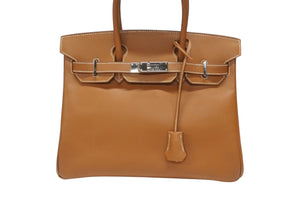 極美品 HERMES エルメス バーキン30 ハンドバッグ ヴォーエプソン ゴールド シルバー金具 ☐M刻印 中古 4b007208