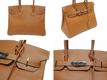 Load image into Gallery viewer, 極美品 HERMES エルメス バーキン30 ハンドバッグ ヴォーエプソン ゴールド シルバー金具 ☐M刻印 中古 4b007208