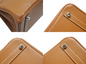 極美品 HERMES エルメス バーキン30 ハンドバッグ ヴォーエプソン ゴールド シルバー金具 ☐M刻印 中古 4b007208