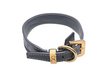 Load image into Gallery viewer, GOYARD ゴヤール フランクリン ペット用首輪 ARR020133 ゴヤールディンキャンバス クラムシーカウハイド パラジウム グレー サイズ32 美品 中古 4b007213