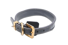 Load image into Gallery viewer, GOYARD ゴヤール フランクリン ペット用首輪 ARR020133 ゴヤールディンキャンバス クラムシーカウハイド パラジウム グレー サイズ32 美品 中古 4b007213