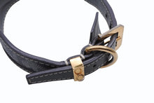 Load image into Gallery viewer, GOYARD ゴヤール フランクリン ペット用首輪 ARR020133 ゴヤールディンキャンバス クラムシーカウハイド パラジウム グレー サイズ32 美品 中古 4b007213