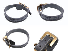 Load image into Gallery viewer, GOYARD ゴヤール フランクリン ペット用首輪 ARR020133 ゴヤールディンキャンバス クラムシーカウハイド パラジウム グレー サイズ32 美品 中古 4b007213