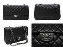 Load image into Gallery viewer, 極美品 CHANEL シャネル マトラッセ25 Wフラップ Wチェーンショルダーバッグ ココマーク 7番台 ラムスキン ブラック シルバー金具 中古 4b007214