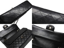 Load image into Gallery viewer, 極美品 CHANEL シャネル マトラッセ25 Wフラップ Wチェーンショルダーバッグ ココマーク 7番台 ラムスキン ブラック シルバー金具 中古 4b007214