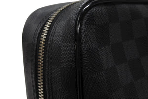 極美品 LOUIS VUITTON ルイヴィトン トゥルース トワレ GM クラッチバッグ ダミエ コバルト N40484 シルバー金具 中古 4b007216