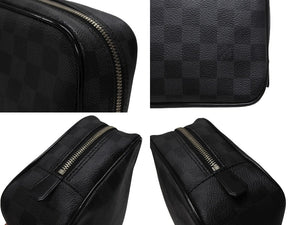 極美品 LOUIS VUITTON ルイヴィトン トゥルース トワレ GM クラッチバッグ ダミエ コバルト N40484 シルバー金具 中古 4b007216