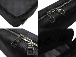 極美品 LOUIS VUITTON ルイヴィトン トゥルース トワレ GM クラッチバッグ ダミエ コバルト N40484 シルバー金具 中古 4b007216