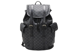 LOUIS VUITTON ルイヴィトン リュック デイパック クリストファー MM ダミエグラフィット N41379 シルバー金具 美品 中古 4b007217