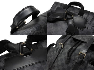 LOUIS VUITTON ルイヴィトン リュック デイパック クリストファー MM ダミエグラフィット N41379 シルバー金具 美品 中古 4b007217