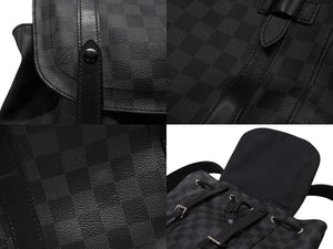 LOUIS VUITTON ルイヴィトン リュック デイパック クリストファー MM ダミエグラフィット N41379 シルバー金具 美品 中古 4b007217