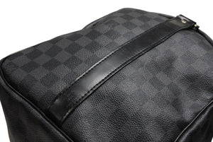 極美品 LOUIS VUITTON ルイヴィトン ボストン キーポルバンドリエール45 ダミエグラフィット N41418 ブラック シルバー金具 4b007218