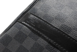 極美品 LOUIS VUITTON ルイヴィトン ボストン キーポルバンドリエール45 ダミエグラフィット N41418 ブラック シルバー金具 4b007218
