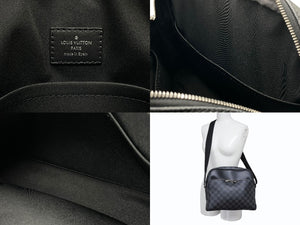 極美品 LOUIS VUITTON ルイヴィトン ダミエグラフィット デイトンPM N41408 ショルダーバッグ ブラック シルバー金具 中古 4b007219