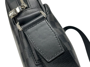 極美品 LOUIS VUITTON ルイヴィトン ダミエグラフィット デイトンPM N41408 ショルダーバッグ ブラック シルバー金具 中古 4b007219