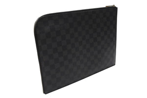 LOUIS VUITTON ルイヴィトン ポシェット ジュール GM ダミエ グラフィット N64437 ブラック グレー シルバー金具 PVC 美品 中古 4b007220