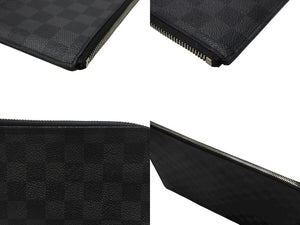 LOUIS VUITTON ルイヴィトン ポシェット ジュール GM ダミエ グラフィット N64437 ブラック グレー シルバー金具 PVC 美品 中古 4b007220