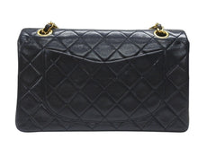 Load image into Gallery viewer, CHANEL シャネル マトラッセ23 Wフラップ Wチェーンショルダーバッグ 1番台 ラムスキン ココマーク ブラック ゴールド金具 美品 中古 4b007222
