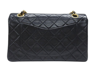 CHANEL シャネル マトラッセ23 Wフラップ Wチェーンショルダーバッグ 1番台 ラムスキン ココマーク ブラック ゴールド金具 美品 中古 4b007222