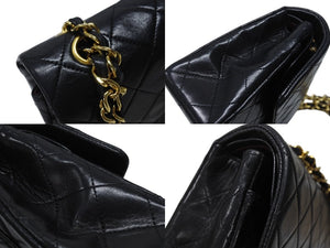 CHANEL シャネル マトラッセ23 Wフラップ Wチェーンショルダーバッグ 1番台 ラムスキン ココマーク ブラック ゴールド金具 美品 中古 4b007222