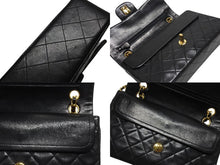 Load image into Gallery viewer, CHANEL シャネル マトラッセ23 Wフラップ Wチェーンショルダーバッグ 1番台 ラムスキン ココマーク ブラック ゴールド金具 美品 中古 4b007222