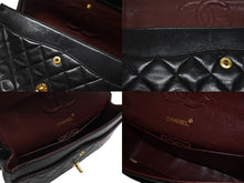 Load image into Gallery viewer, 極美品 CHANEL シャネル マトラッセ25 Wフラップ Wチェーンショルダーバッグ 1番台 ラムスキン ココマーク ブラック ゴールド金具 中古 4b007223