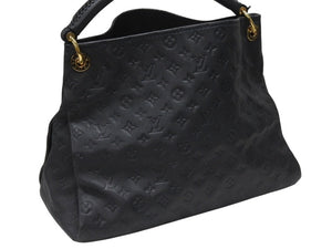 極美品 LOUIS VUITTON ルイヴィトン アーツィMM ハンドバッグ モノグラム アンプラント ネイビー M93448 ゴールド金具 中古 4b007224