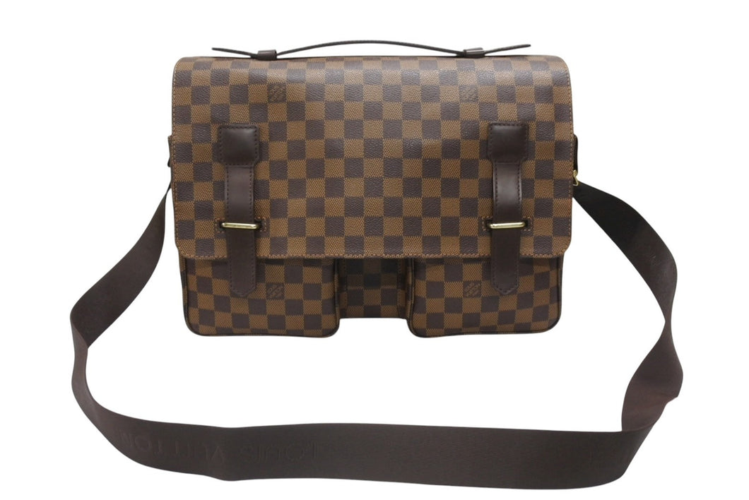 極美品 LOUIS VUITTON ルイ ヴィトン ダミエ ブロードウェイ ショルダーバッグ N42270 ブラウン ゴールド金具 中古 4b007225