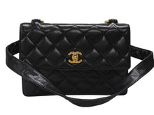 Load image into Gallery viewer, 極美品 CHANEL シャネル ワンショルダーバッグ 2番台 キャビアスキン ココマーク ブラック ヴィンテージ ゴールド金具 中古 4b007226