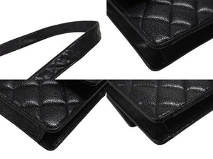 極美品 CHANEL シャネル ワンショルダーバッグ 2番台 キャビアスキン ココマーク ブラック ヴィンテージ ゴールド金具 中古 4b007226