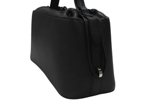 極美品 HERMES エルメス Douparis ドゥパリ ハンドバッグ ヴォ―エプソン ブラック □J刻印 シルバー金具 中古 4b007227