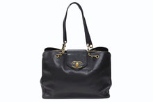 Load image into Gallery viewer, CHANEL シャネル スーパーモデル チェーン ショルダーバッグ ココマーク キャビアスキン ゴールド金具 ブラック 美品 中古 4b007228