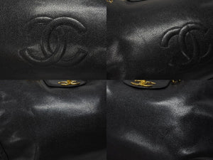 CHANEL シャネル スーパーモデル チェーン ショルダーバッグ ココマーク キャビアスキン ゴールド金具 ブラック 美品 中古 4b007228
