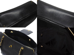 CHANEL シャネル スーパーモデル チェーン ショルダーバッグ ココマーク キャビアスキン ゴールド金具 ブラック 美品 中古 4b007228