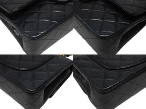 CHANEL シャネル マトラッセ23 Wフラップ Wチェーンショルダーバッグ 3番台 ココマーク ラムスキン ネイビー 美品 中古 4b007229