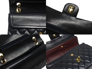 CHANEL シャネル マトラッセ23 Wフラップ Wチェーンショルダーバッグ 3番台 ココマーク ラムスキン ネイビー 美品 中古 4b007229