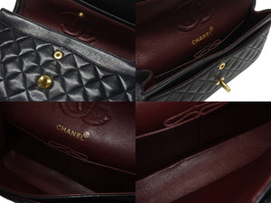CHANEL シャネル マトラッセ23 Wフラップ Wチェーンショルダーバッグ 3番台 ココマーク ラムスキン ネイビー 美品 中古 4b007229