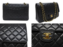 Load image into Gallery viewer, 極美品 CHANEL シャネル マトラッセ27 Wフラップ Wチェーンショルダーバッグ 0番台 ラムスキン ココマーク ブラック 中古 4b007230